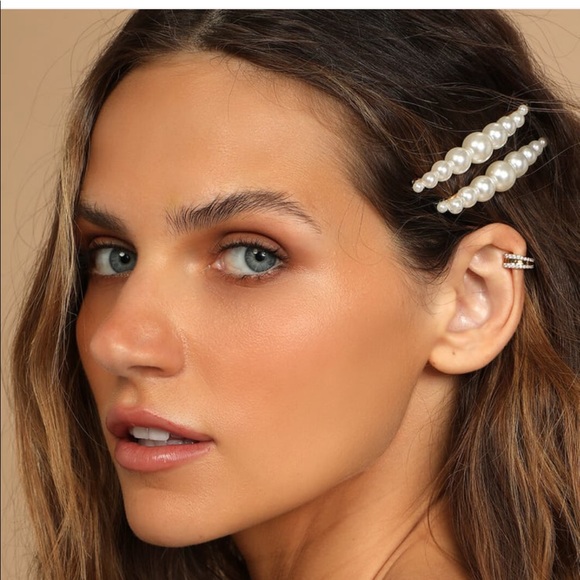 Lulus Crown Jewel gold hair pin set - Picture 4 of 5